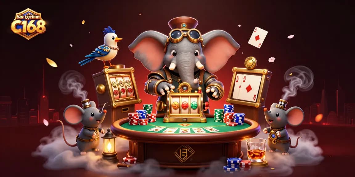 Experience excitement at sòng bài trực tuyến C168 with steampunk themes and dynamic poker elements.