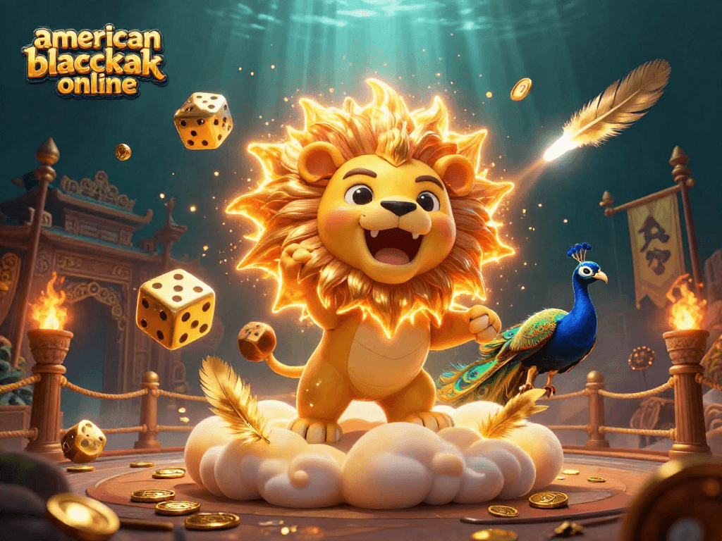 Experience the excitement of american blackjack online with captivating visuals of lively 3D characters and casino elements.