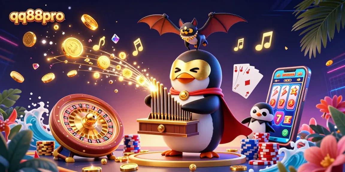 Experience thrilling gaming adventures with qq88pro through a vibrant casino scene full of excitement.
