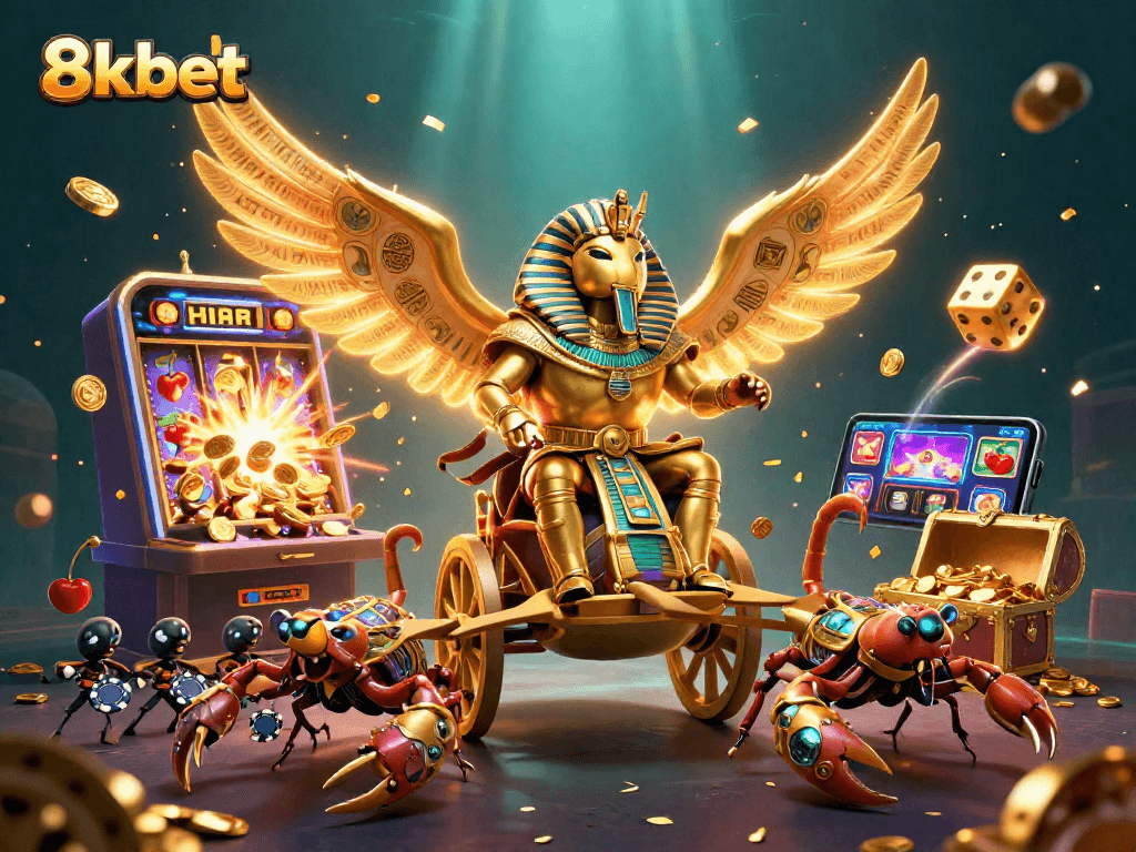 Engage with thrilling gaming adventures at 8kbet with vibrant casino symbols and jackpot excitement