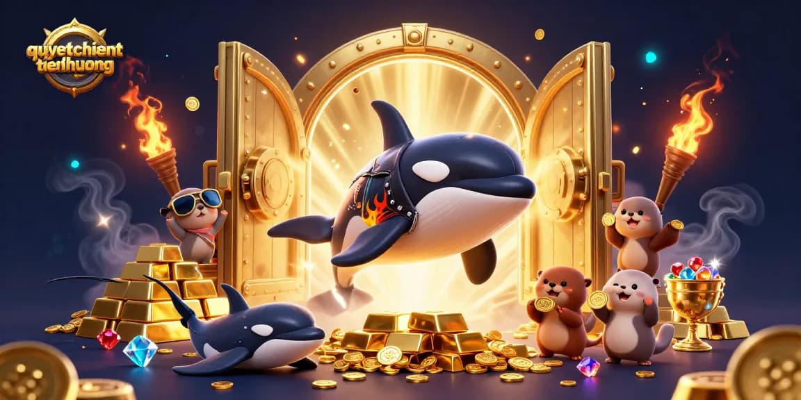 Experience the excitement of quyetchientienthuong as animated sea creatures celebrate with treasures in a vibrant casino scene.