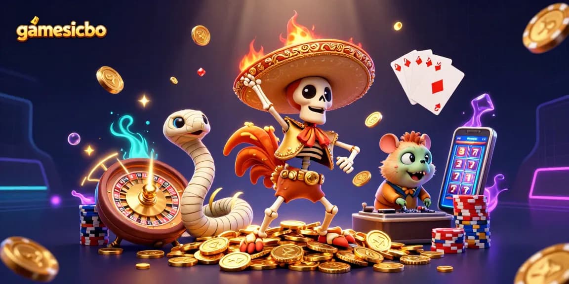 Experience the excitement of gamesicbo with vibrant characters and dynamic casino elements.