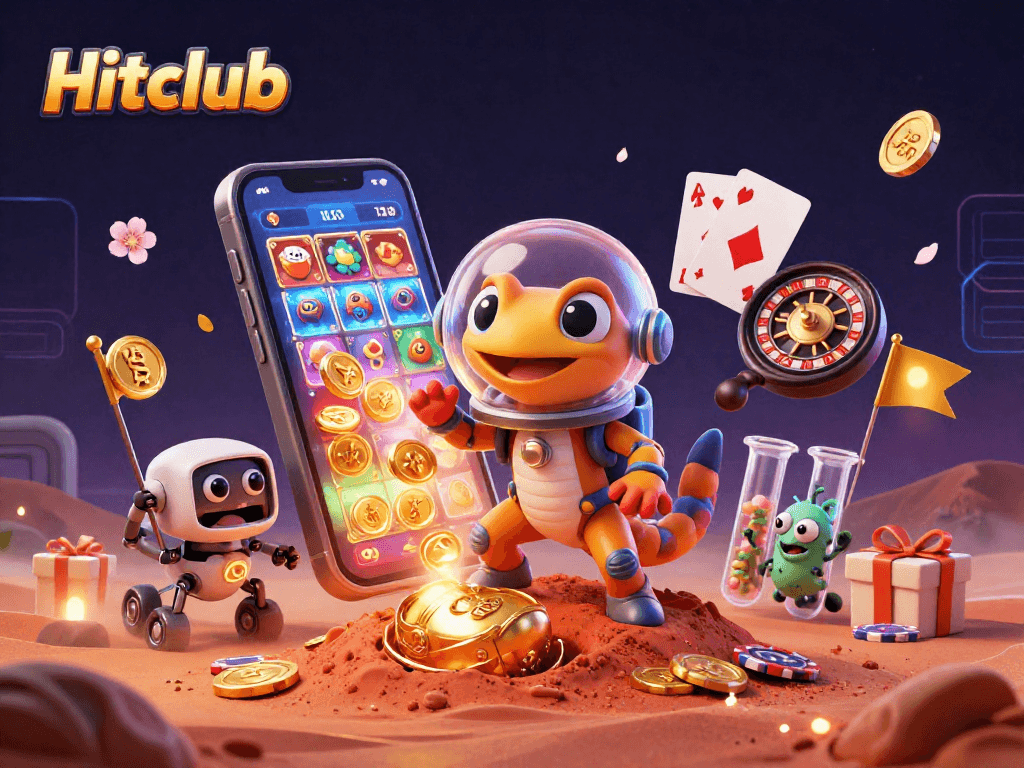 Hitclub brings excitement to Martian sands with vibrant casino-themed characters and games.