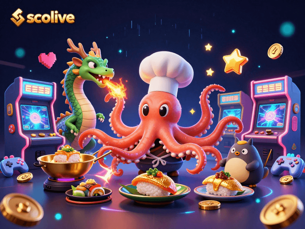 Socolive offers thrilling experiences in sports and gaming with vibrant characters interacting in a dynamic environment.