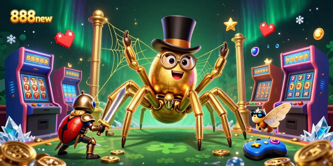 Experience engaging gameplay at 888new with our vibrant casino scene featuring vibrant slot elements and dynamic characters.