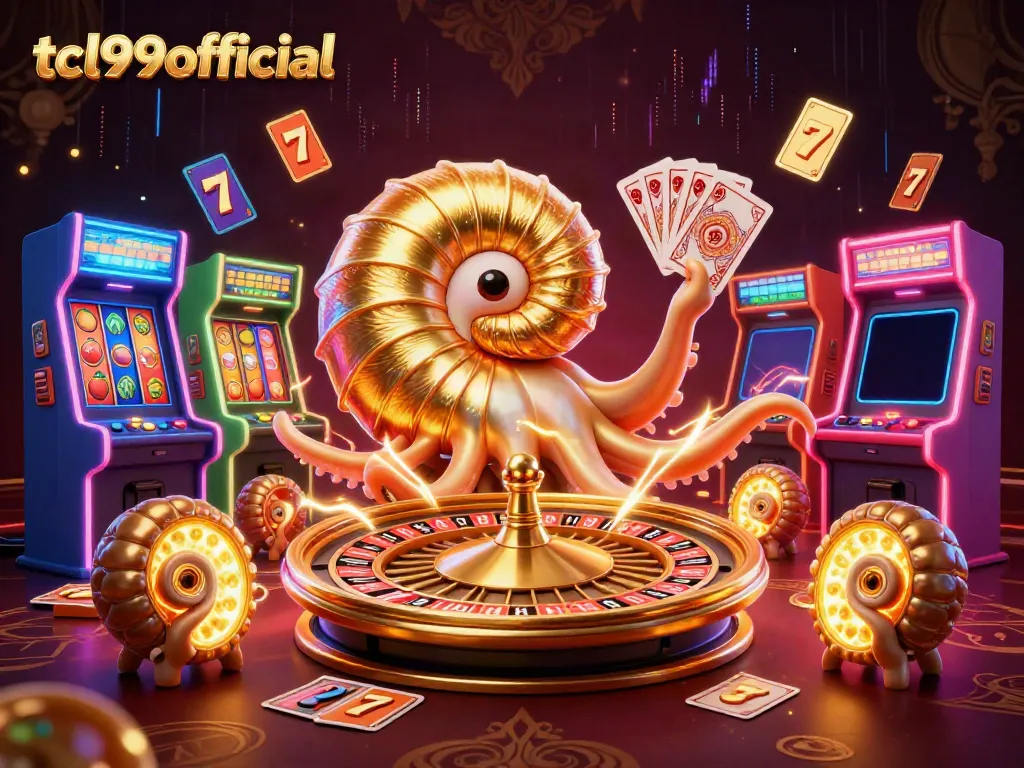 Experience thrilling casino action with tcl99official's vibrant gaming scene featuring a giant nautilus.