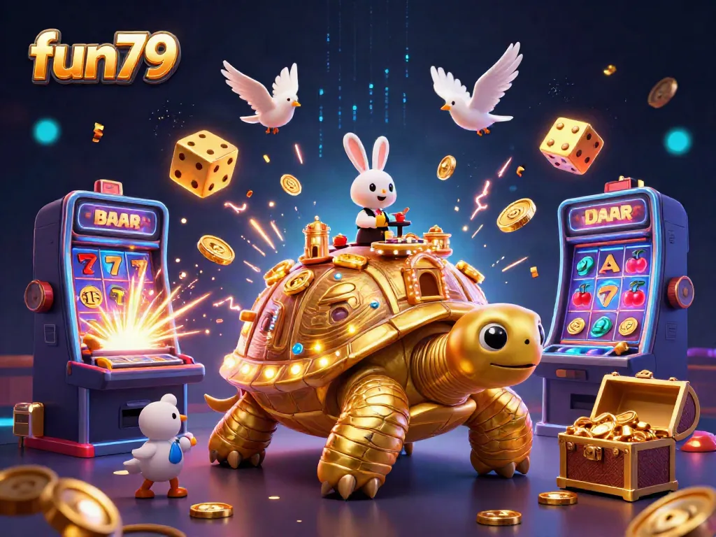 Experience fun79's exciting world with dynamic casino elements and golden treasures
