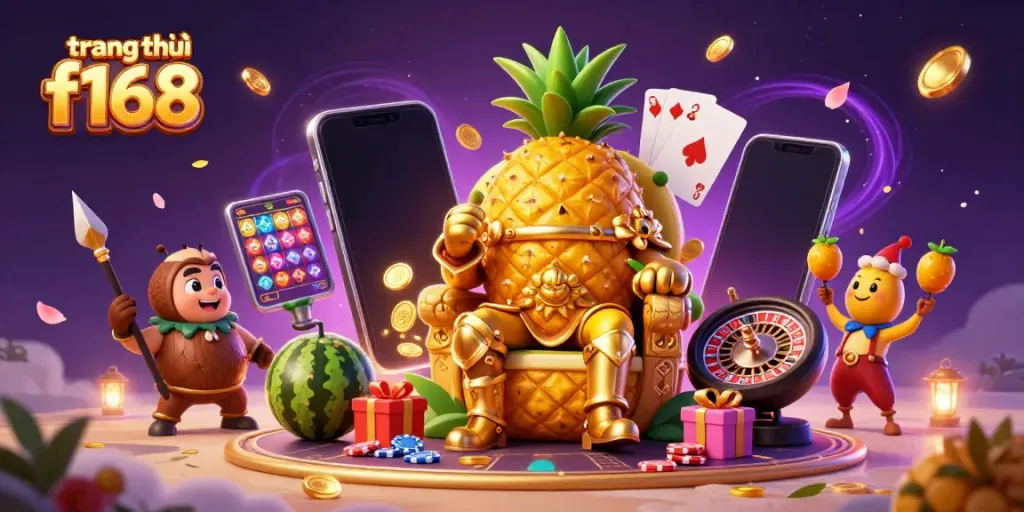 Experience the fun at trang chủ f168 with vibrant casino elements and animated characters.