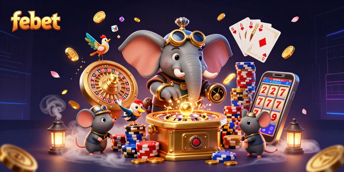 Experience thrilling wins with febet in this vibrant casino adventure featuring slot machines and card games.