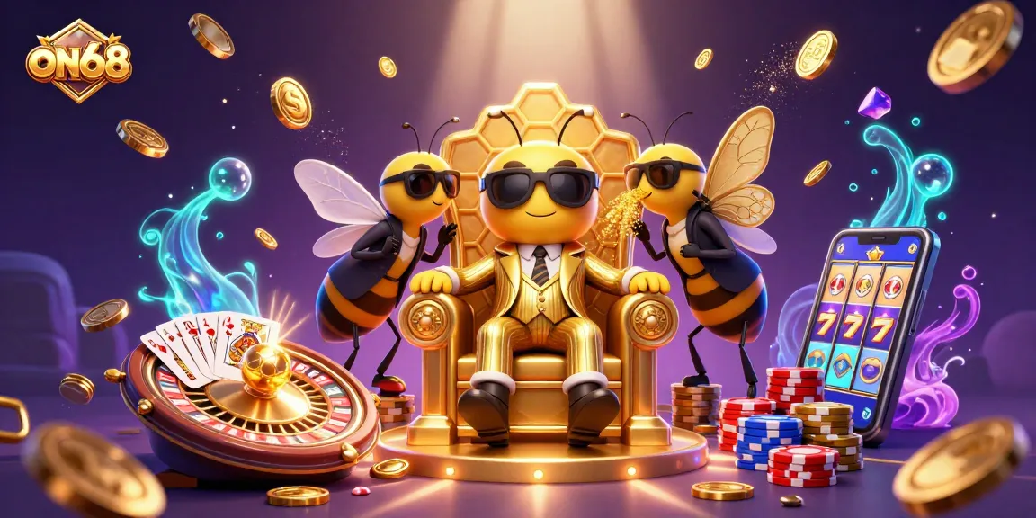 Experience thrilling games at on68, featuring vibrant casino action with a unique cartoon style.