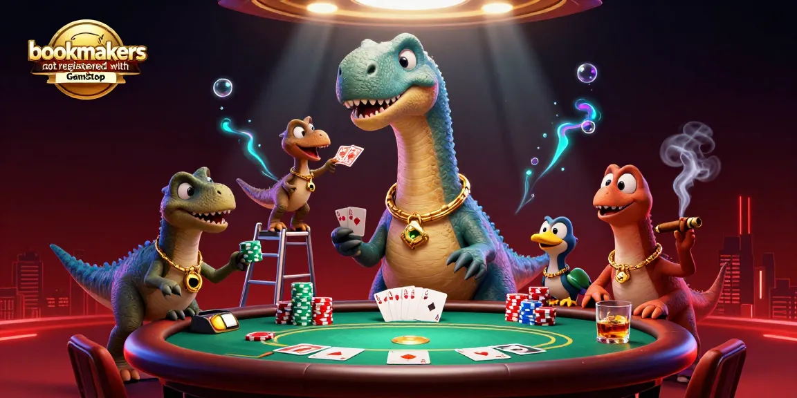 Experience thrilling gameplay with bookmakers not registered with GamStop in a vibrant, animated casino.