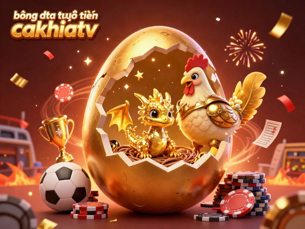 Engage in bóng đá trực tuyến cakhiatv betting with golden-themed cartoon elements and vivid fireworks.