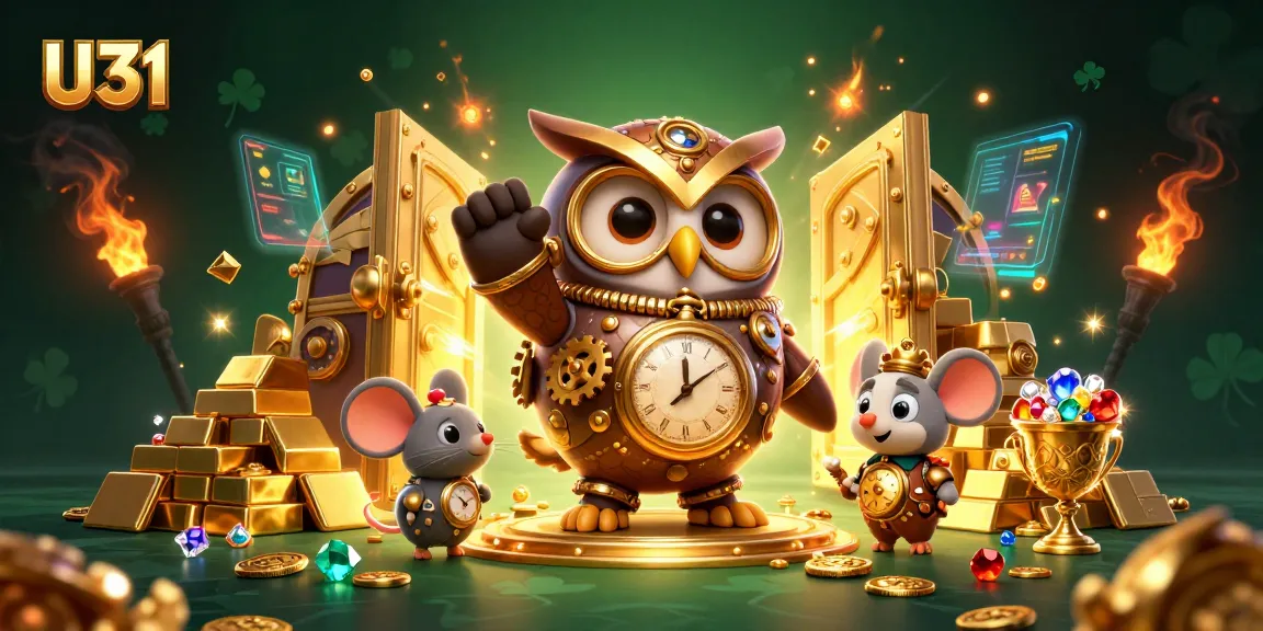 Play and win on U31 with a vibrant casino scene featuring unique steampunk characters.