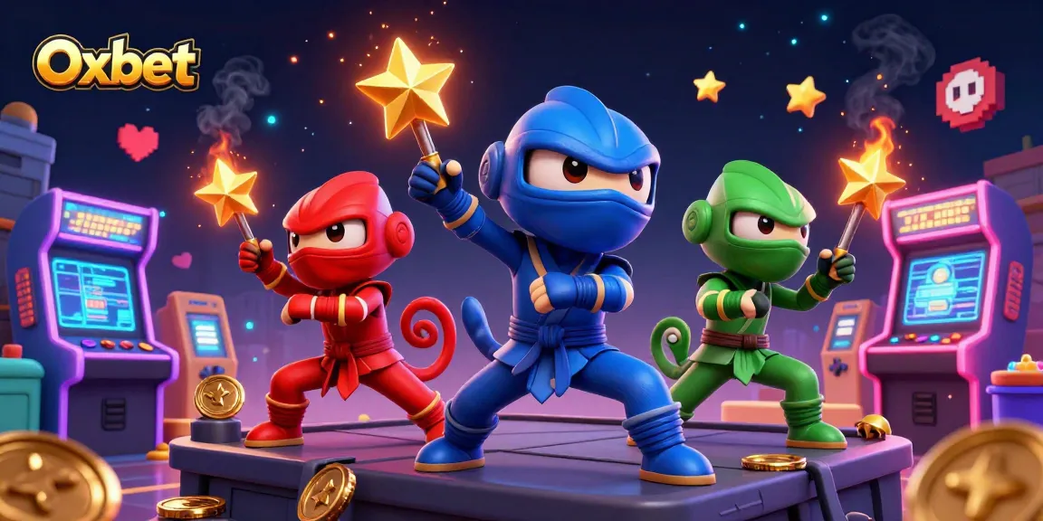 Engage in thrilling games with Oxbet's vibrant casino experience featuring dynamic chameleon ninjas.