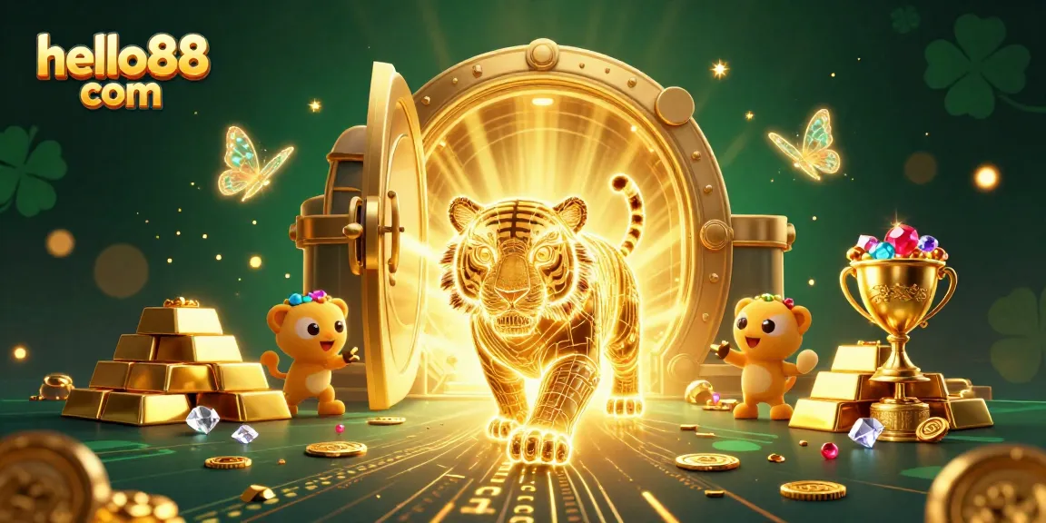 Experience thrilling gameplay at hello88 com with a vibrant 3D casino scene full of treasures and excitement.