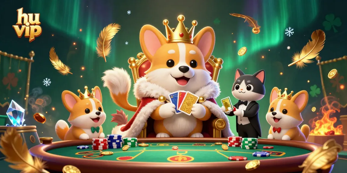 Experience hu vip excitement at the poker table with charming characters and vibrant casino elements.