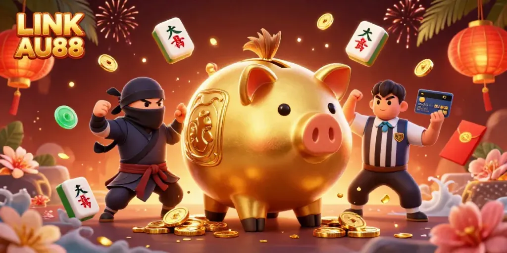 Experience the exciting world of LINK AU88 casino with dynamic characters and vibrant game elements.