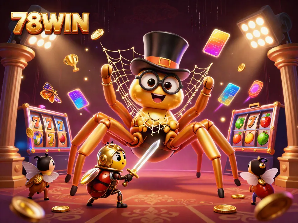 Experience thrilling action at 78WIN with captivating slot reels and golden gaming elements.