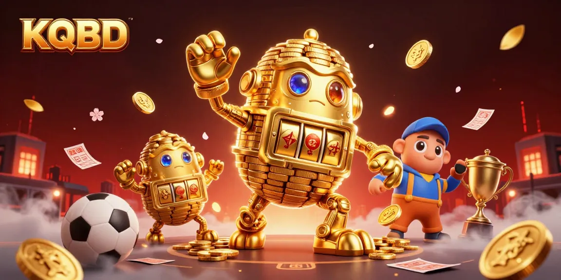 KQBD sports betting scene showcasing a golem of coins with betting elements and a dynamic sports atmosphere