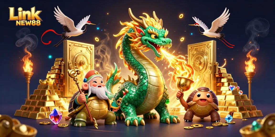 Experience thrilling wins with Link NEW88 amidst a vivid 3D casino world of treasures and luck.