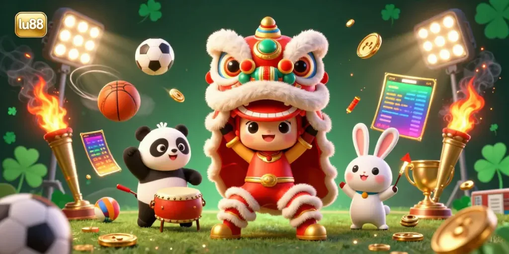 Join the exciting world of LU88 with a vibrant casino-themed illustration featuring engaging characters and dynamic elements.