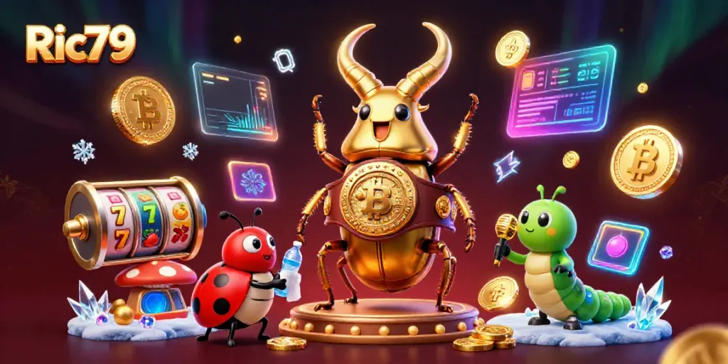 Experience thrilling animations with Ric79's vibrant casino action featuring unique characters and digital elements.