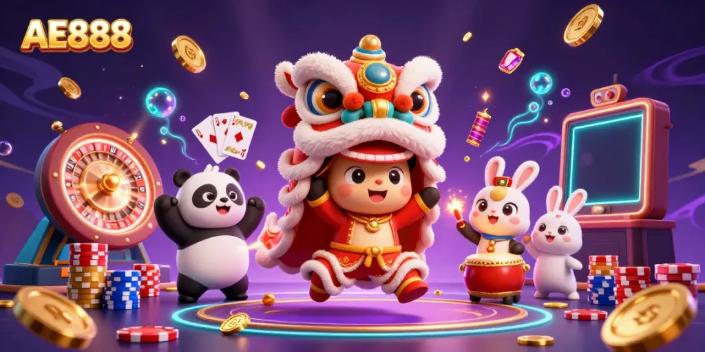 Experience AE888 with vibrant fortune in a captivating casino scene.