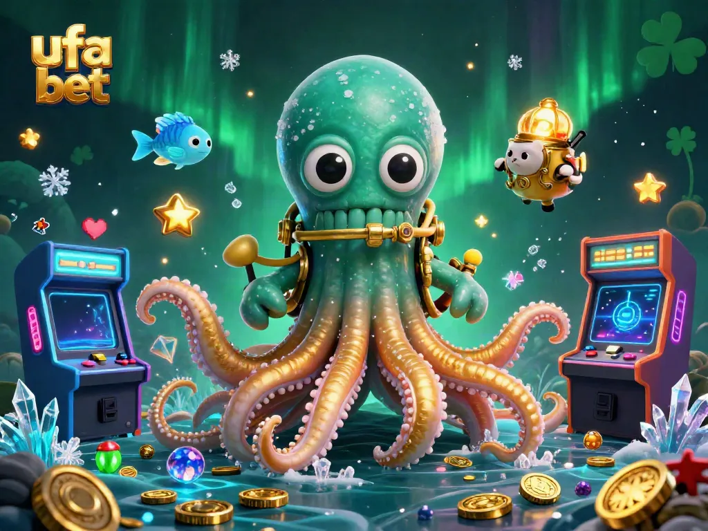 Engage in thrilling action at ufa bet with an epic kraken, diving cat, and glowing treasures!