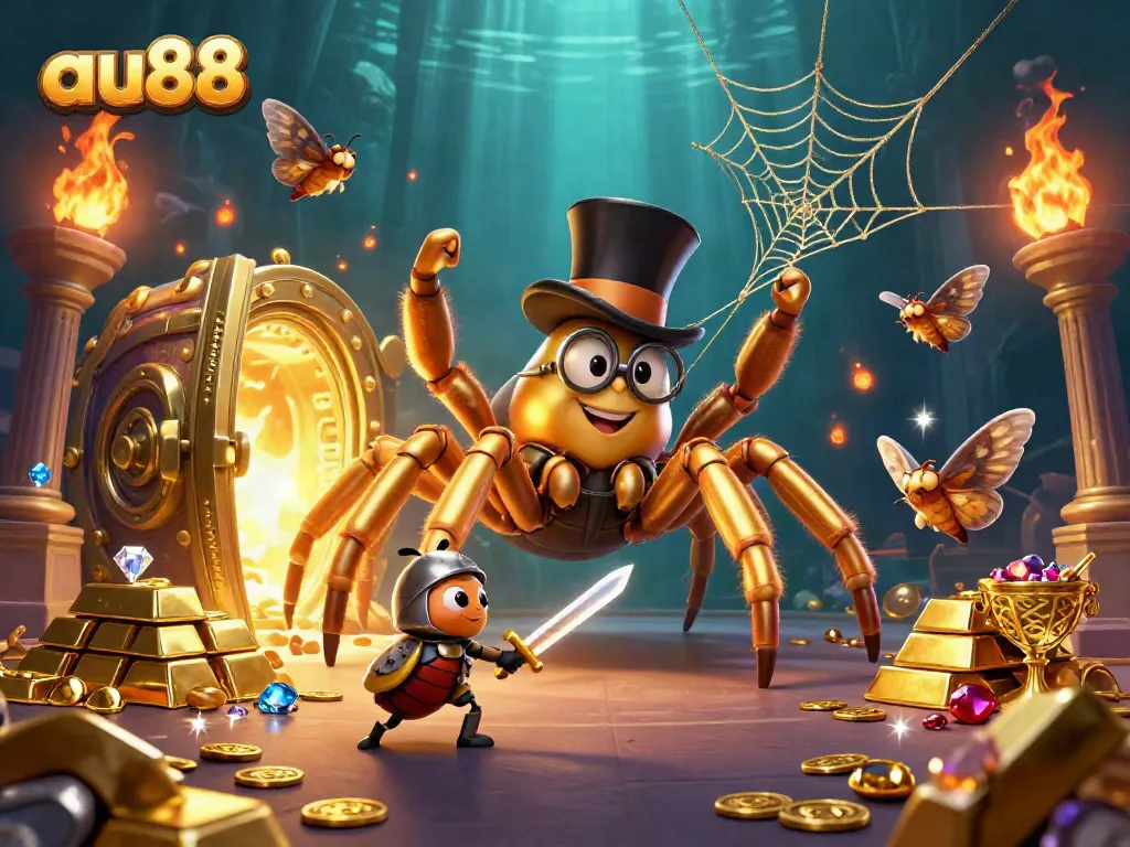 Engage with exciting experiences at au88, showcasing a vibrant 3D casino scene with animated characters.