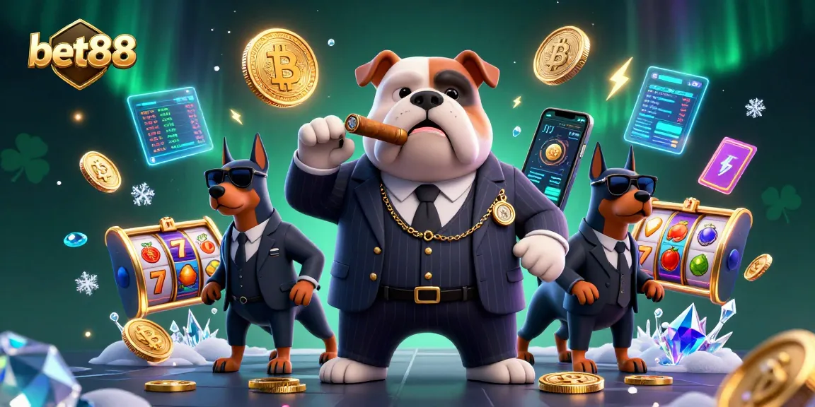 Experience the thrill of bet88 with vibrant gaming elements and a mafia boss atmosphere.