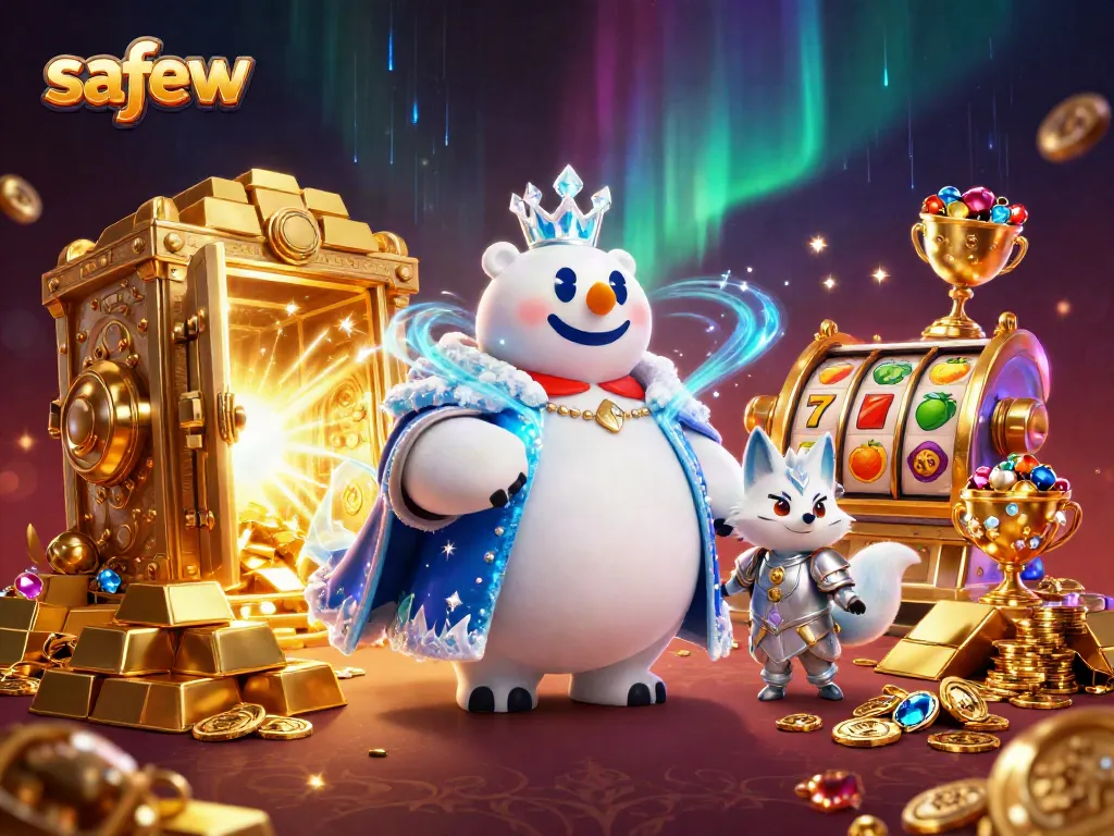 Engage in the excitement of safew while exploring treasures in this captivating casino scene.