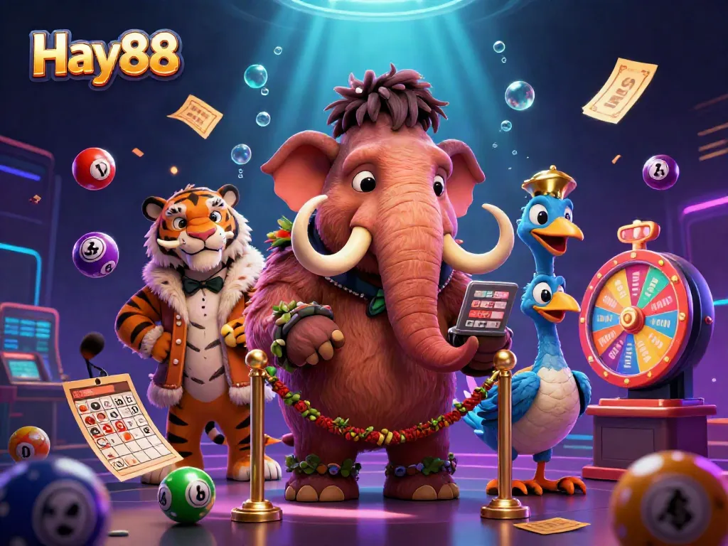 Experience unique betting thrills at Hay88 with vibrant lottery elements and dynamic casino characters.
