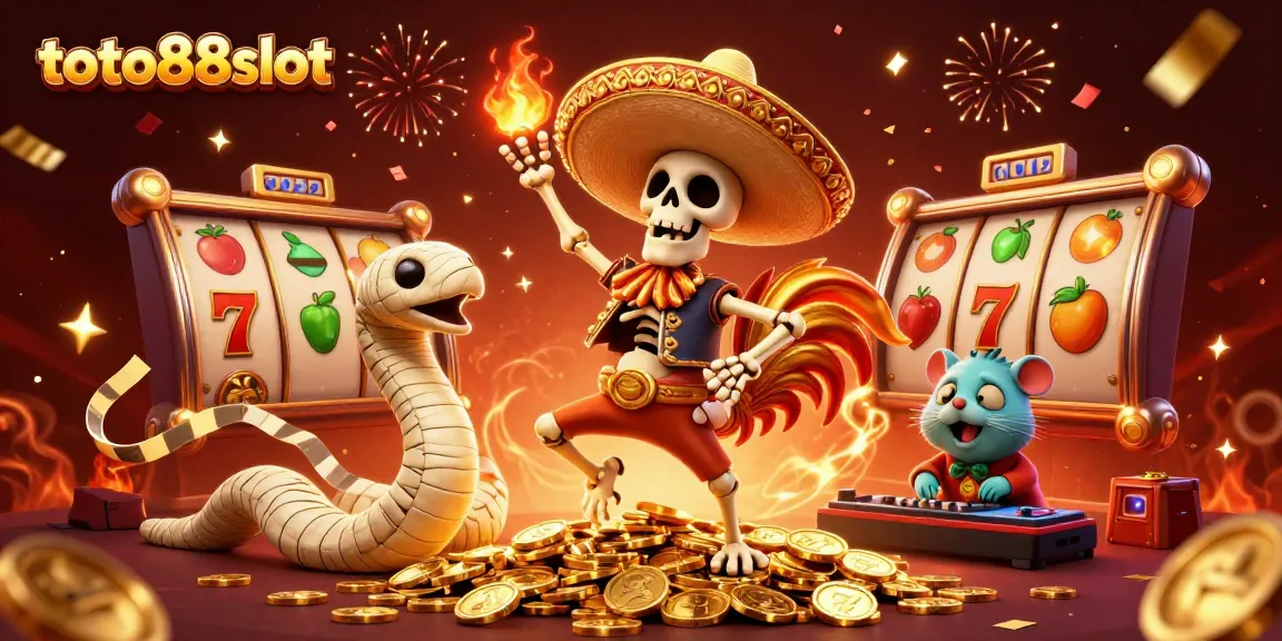 Engage with toto88slot's vibrant casino scene featuring dynamic characters and slot game elements.