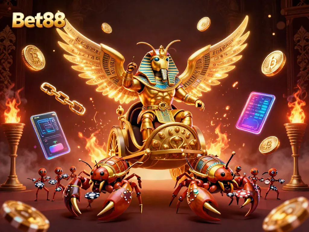 Bet88 - Engage with thrilling gaming adventures featuring intricate 3D characters and vibrant casino elements.