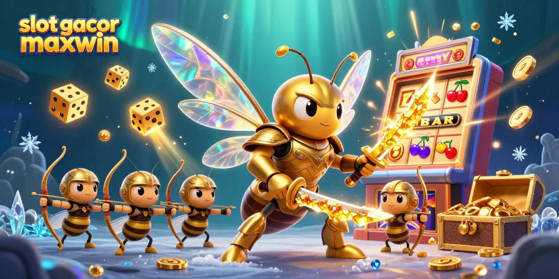 Experience slot gacor maxwin with a giant hornet samurai amidst casino excitement and jackpots.