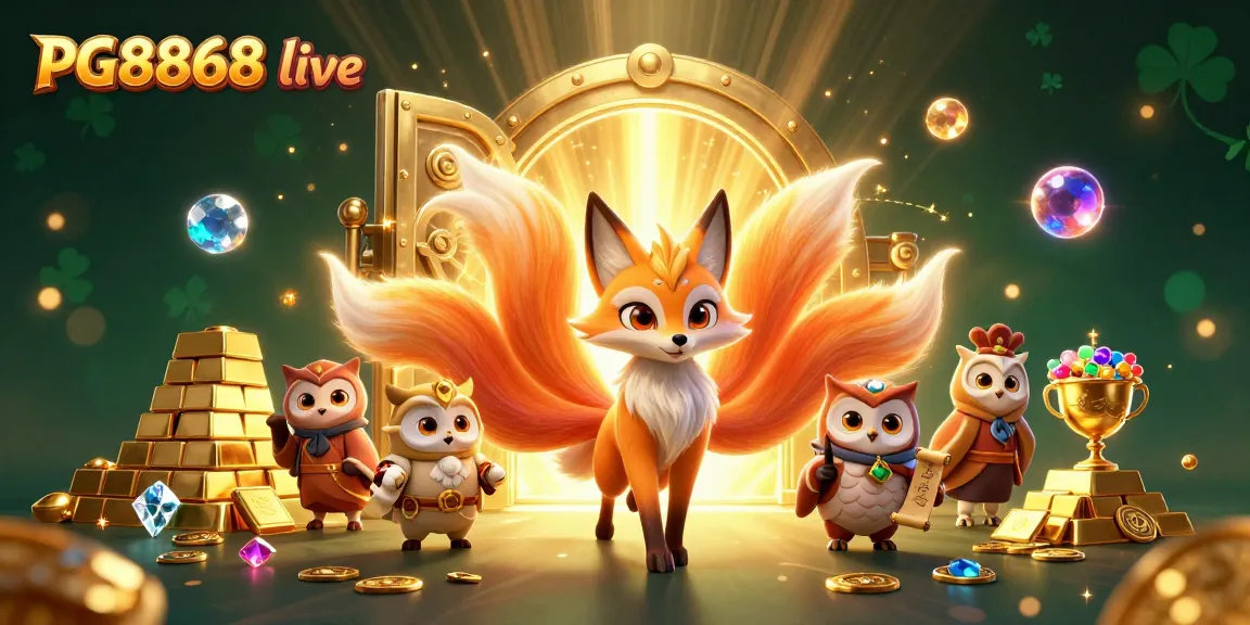 Engage with the enchanting world of PG8868 live as the nine-tailed fox spirit illuminates the casino adventure with vibrant treasures.