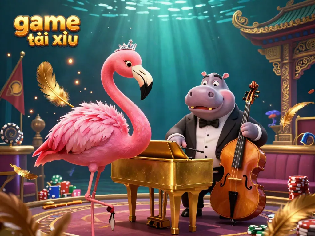 Experience the excitement of game tài xỉu with vibrant casino characters, gold coins, and dynamic game elements.