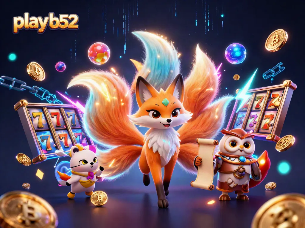 Play B52 in an engaging online casino scene with spinning slots and colorful spirit elements.