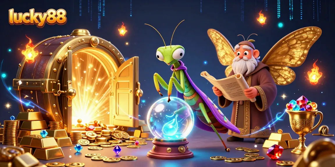 Experience the thrill of lucky88 with vibrant 3D casino fortune teller scene full of riches and magic.