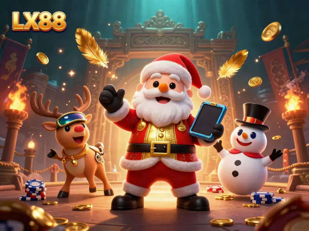 Experience the excitement of LX88 with Santa and friends in an action-packed casino adventure.