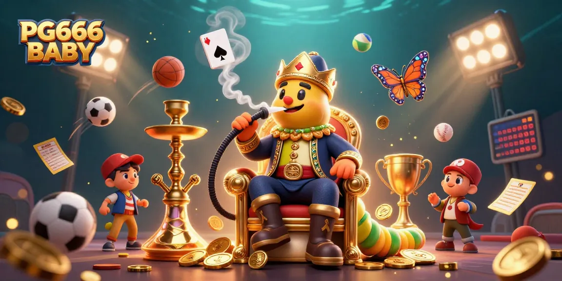 Engage in thrilling gameplay with PG666 BABY at a lively casino scene featuring vibrant characters and energetic elements.