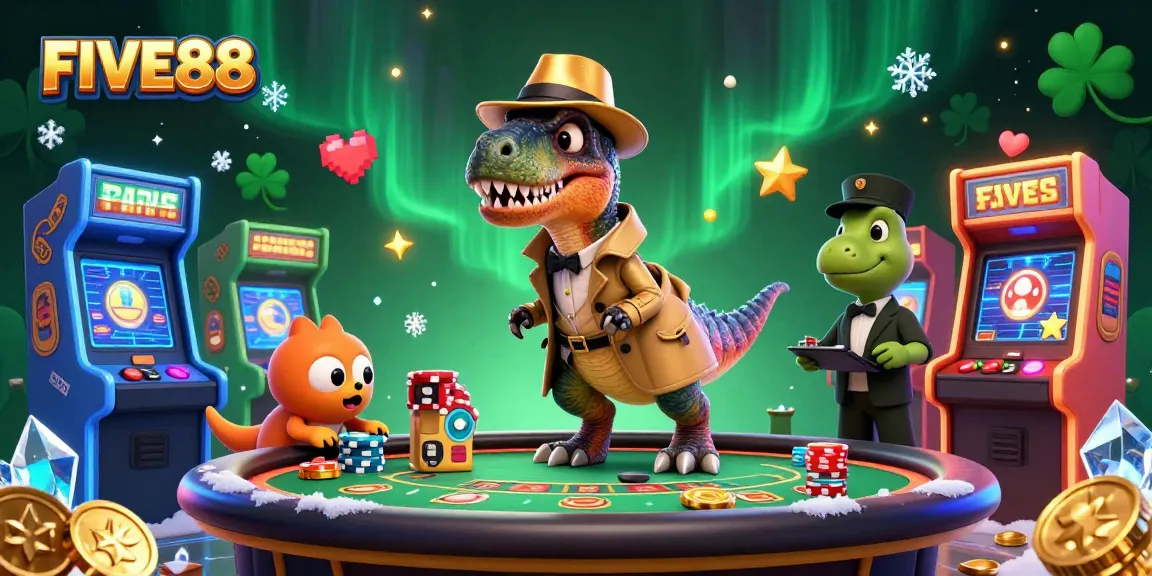Experience thrilling blackjack action with FIVE88 featuring vibrant characters in a lively casino setting.