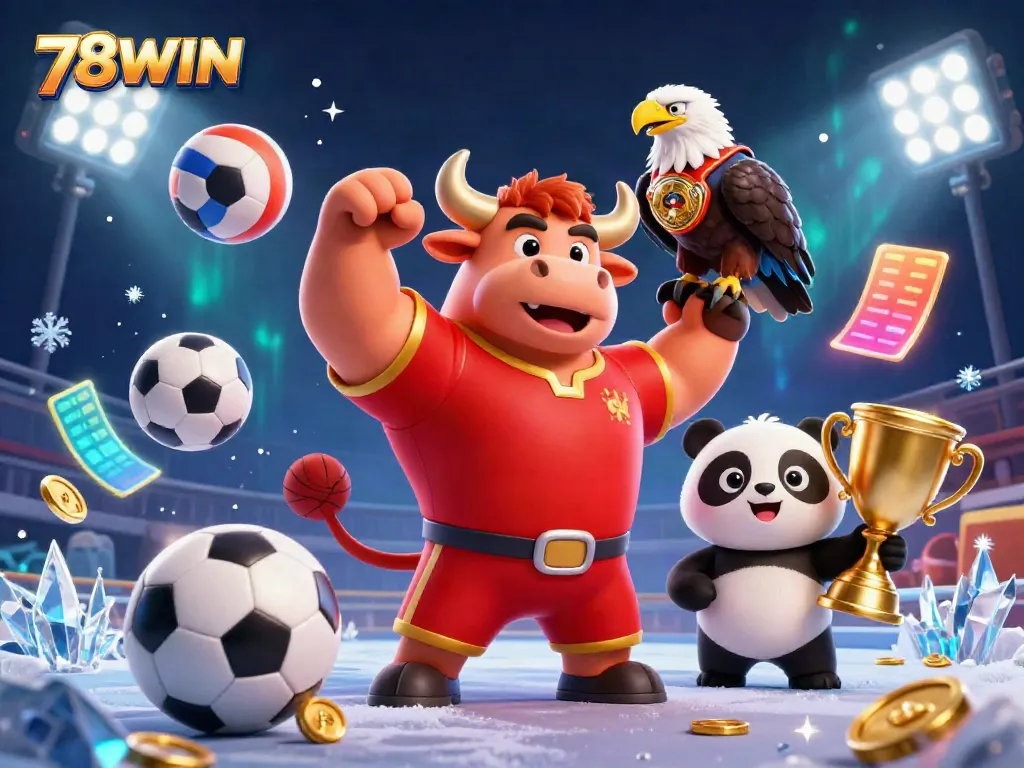 Experience thrilling wins with 78WIN in this vibrant 3D casino scene featuring a joyful trio.