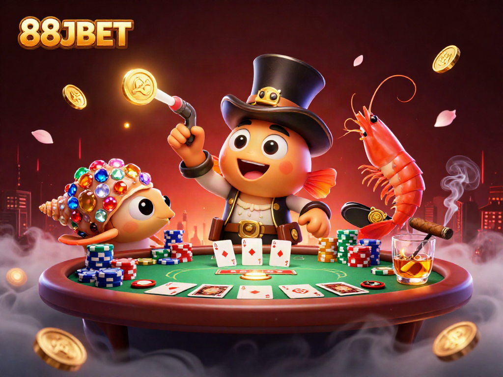 Engage with 88JBET's exciting deep-sea casino adventure featuring vibrant characters and action!