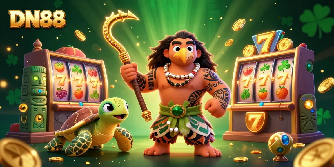 Experience the thrill of DN88 with vibrant casino elements showcasing jackpots and winning symbols.