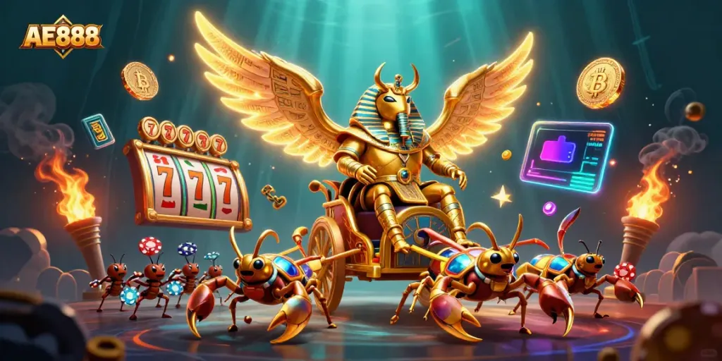Engage in thrilling AE888 casino adventures with captivating characters and vibrant game elements.