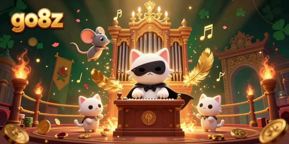 Spin the reels with go8z at this vibrant 3D casino illustration featuring characters and gambling elements.