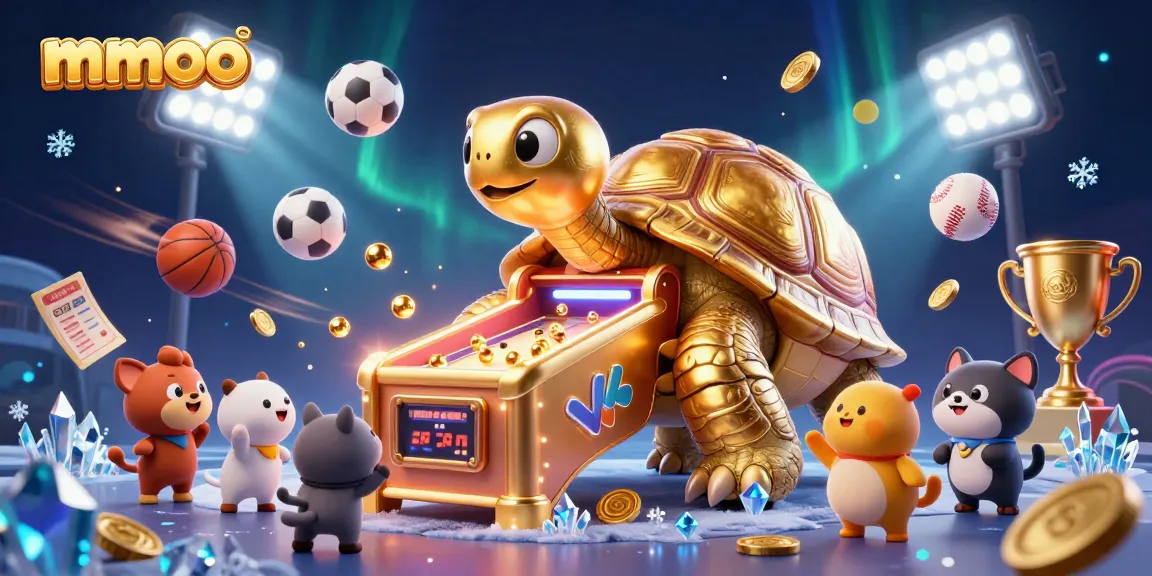 Experience the thrilling excitement of mmoo with dynamic sports betting elements and a golden tortoise.