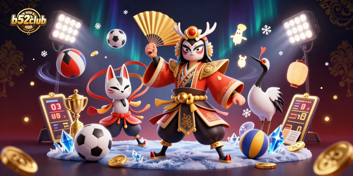 Experience exhilarating gameplay at b52club with dynamic sports elements and vibrant casino characters.