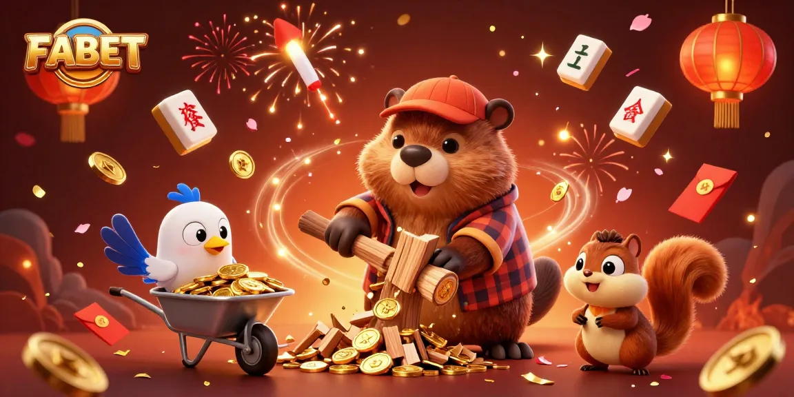 FABET rewards players with golden coins in a vibrant casino-themed illustration.